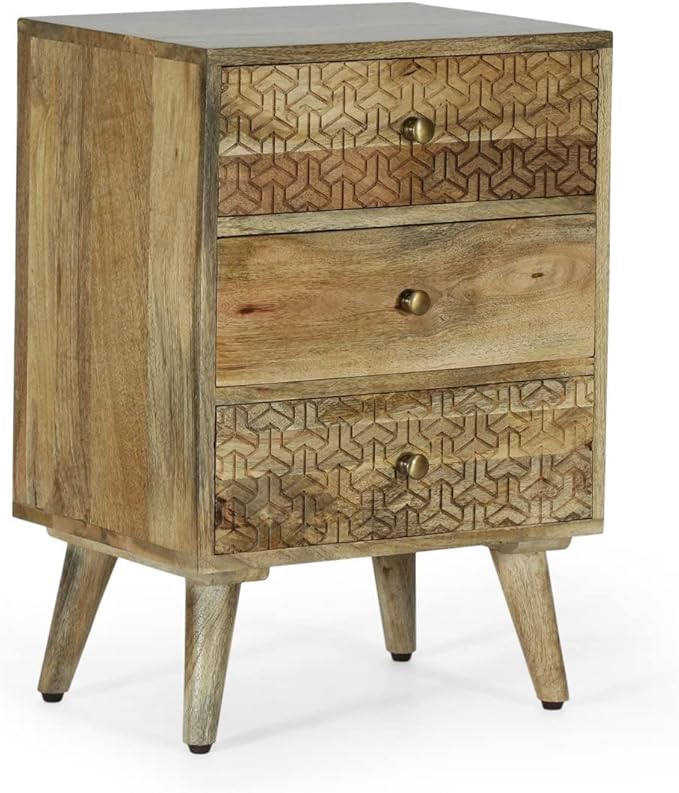 Christopher Knight Home Lytle Handcrafted 3 Drawer Nightstand by ChristopherKnightHome