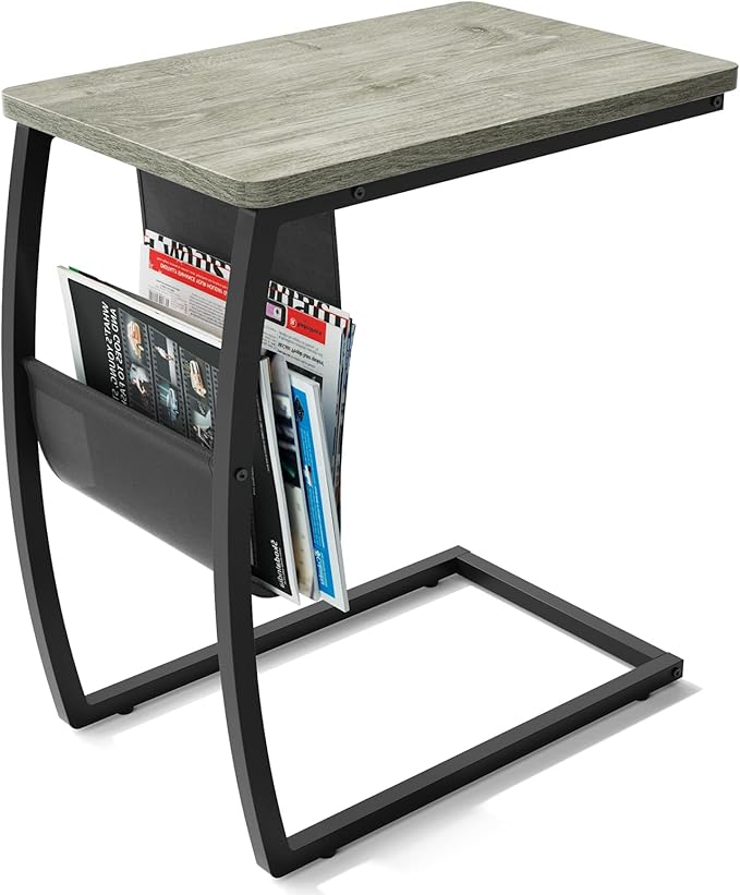 SRIWATANA Side End Tables Living Room, Vintage C-Shaped Laptop Table by SRIWATANA