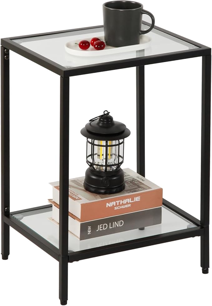 Modern 2-Tier Tempered Glass End Table - Image 7