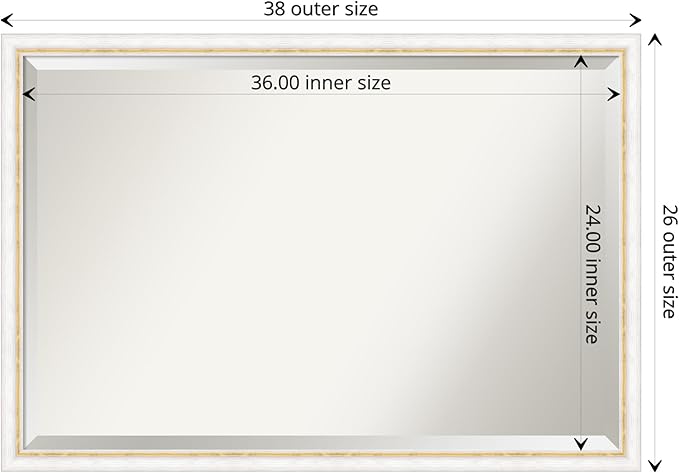 Amanti Art White Bathroom Mirror - Image 4