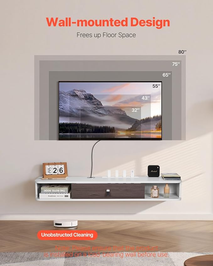 VEVOR Floating TV Stand, for Bedroom & Living Room - Image 2