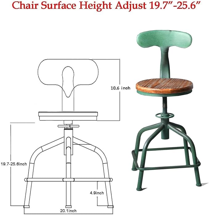 Topower Farmhouse Kitchen Stool, Industrial Counter Stool, Kitchen Deco Round - Image 3