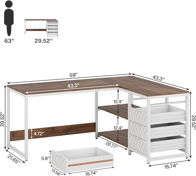 Tribesigns L Shaped Computer Desk - Image 2