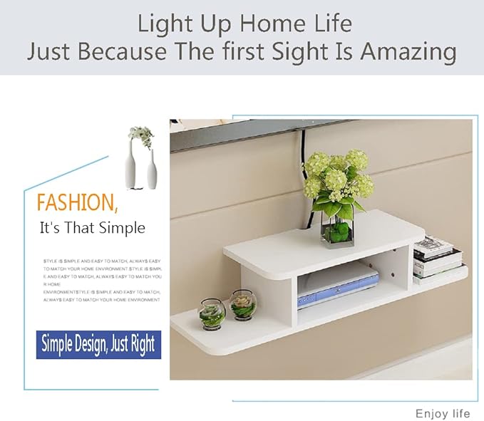 BiJun Floating TV Shelf, Entertainment Center Wall Mounted Floating Shelves - Image 5