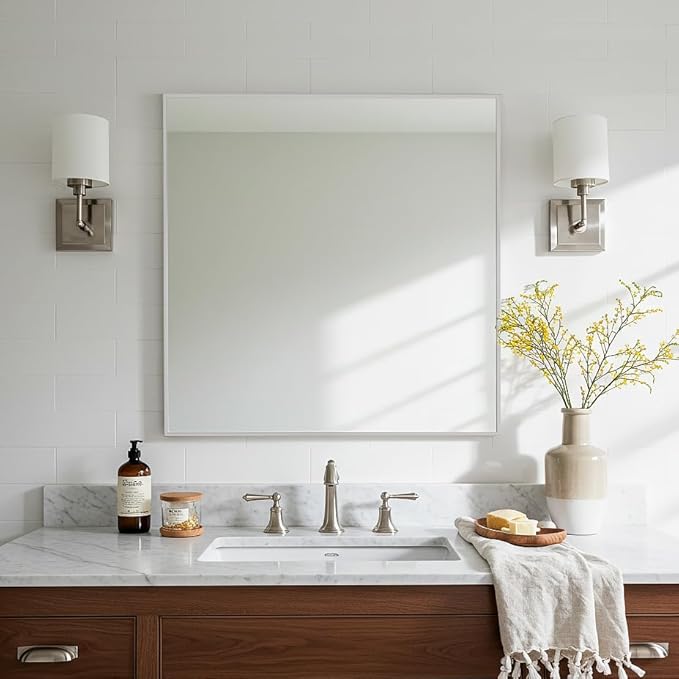 30x30 Inch Silver Bathroom Mirror by LEDLUX