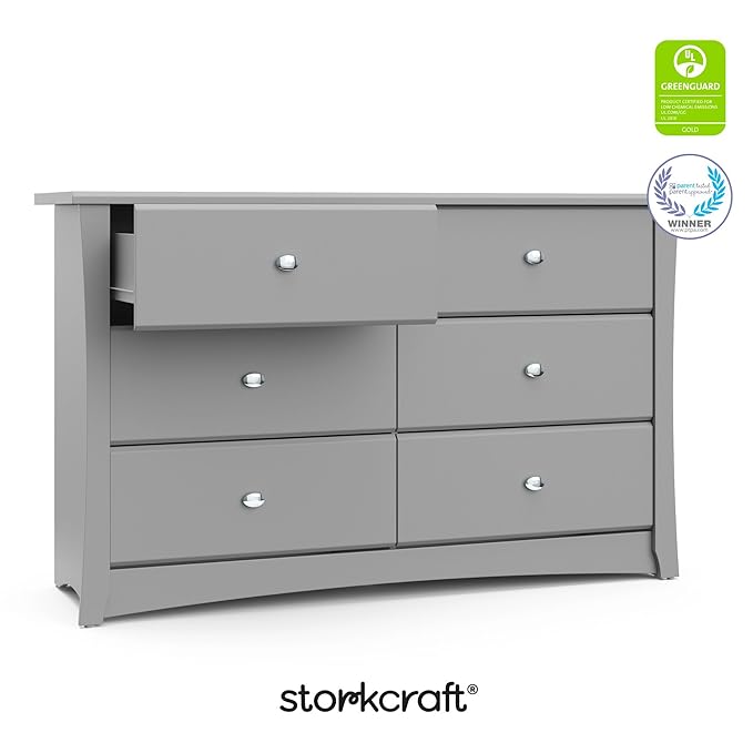 Storkcraft Crescent 6 Drawer Double Dresser – GREENGUARD Gold Certified - Image 10