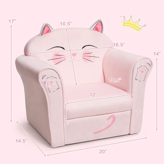 Costzon Kids Couch, Children's Sofa Armrest Chair - Image 3