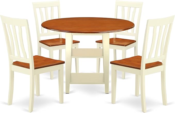 East West Furniture SUAN5-BMK-W 5 Piece Modern Dining Table Set Includes a by EastWestFurniture