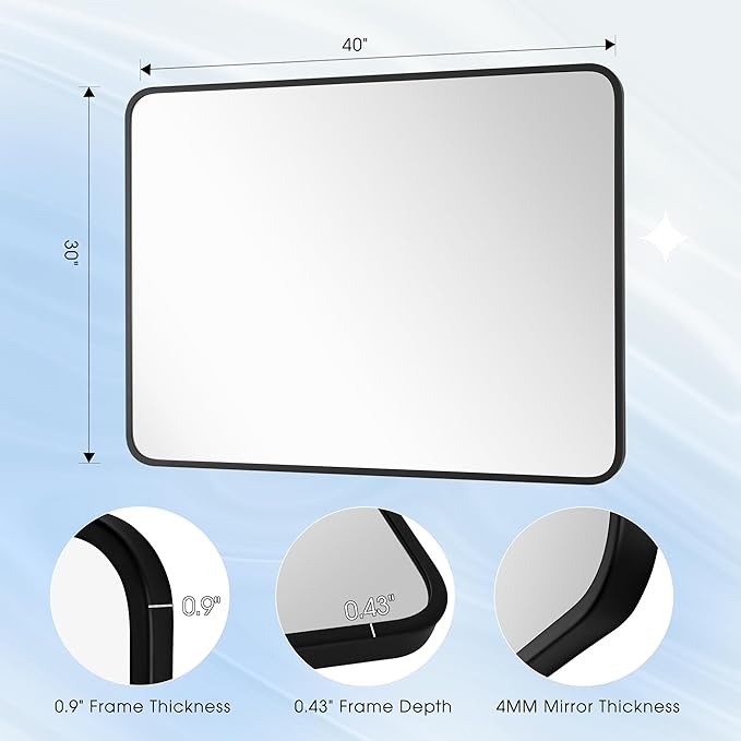24x36 Inch Rectangle Bathroom Mirror - Image 8