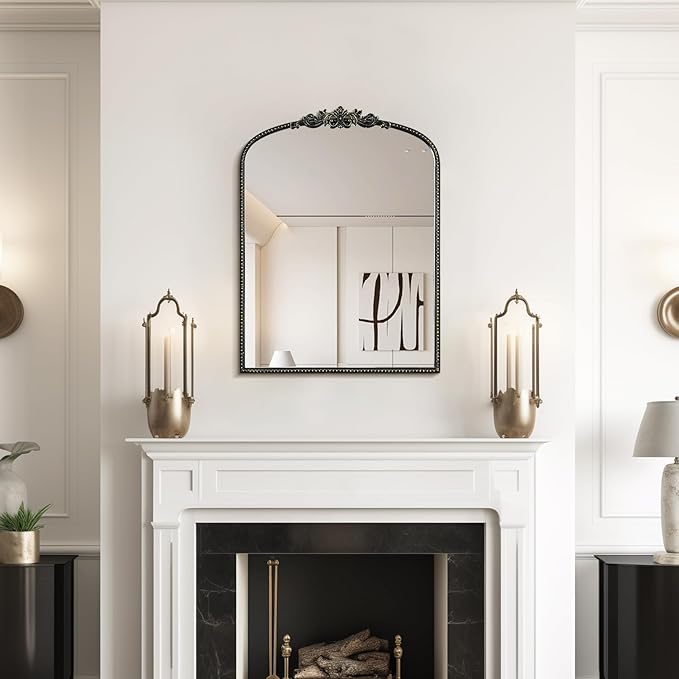 WallBeyond Gold Vintage Arched Wall Mirror, 24x32 Inch, Living Room - Image 2