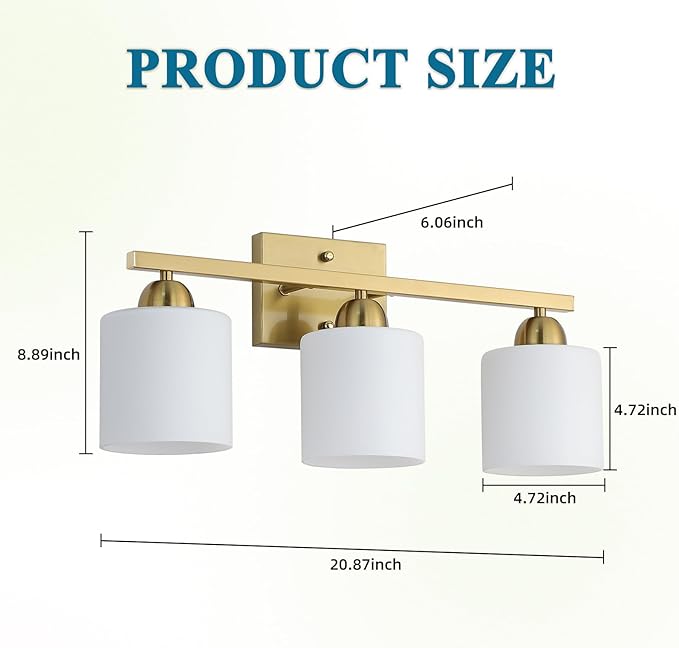 Stainless Steel Milk Glass Vanity Lights - Image 5