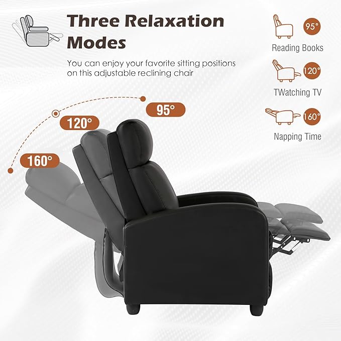 BestMassage | Recliner Chair | No Massage Function | Leather Black | - Image 6