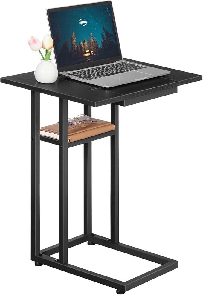 HOOBRO Foldable End Table, C Shaped Side Table - Image 9