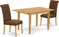 East West Furniture NOBR3-OAK-18 3 Piece Dining Set Contains a Rectangle Dining by EastWestFurniture