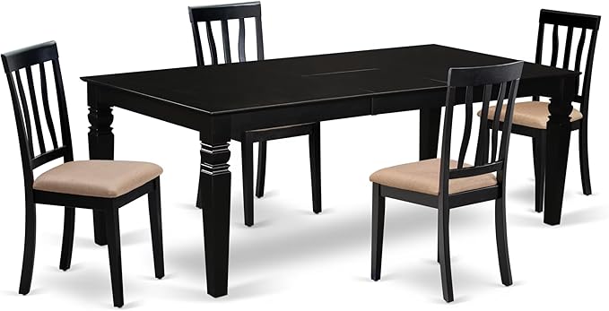 East West Furniture LGAN5-BLK-C 5 Piece Dinette Set by EastWestFurniture