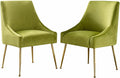 Velvet Dining Chairs Set of 2, Furniture Collection Modern Contemporary by RESTWORLD