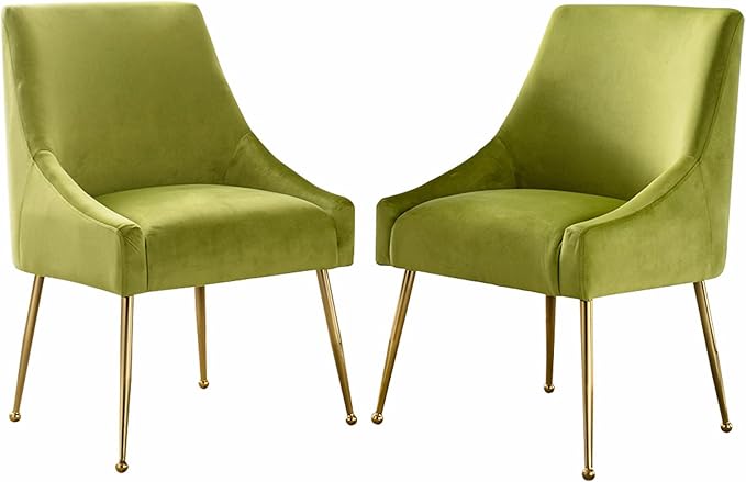 Velvet Dining Chairs Set of 2, Furniture Collection Modern Contemporary by RESTWORLD