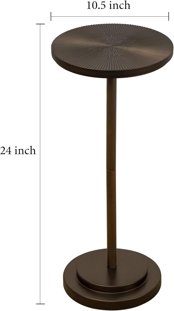 Drink Table, Carved Table Top Martini Table, Small Side Table, Weighted Base - Image 2