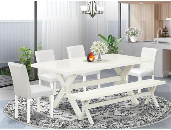 East West Furniture X027AB264-6 6 Piece Dining Table Set Contains a Rectangle - Image 2
