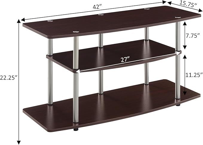 Convenience Concepts Designs2Go No Tools 3-Tier Wide TV Stand 42" - Image 3