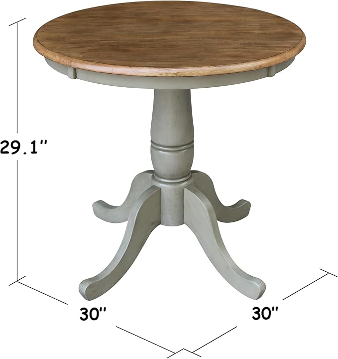 IC International Concepts 30" Round Top Pedestal Dining Table, 28.9" High - Image 2