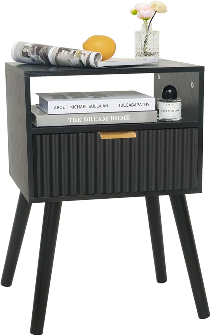 Black Nightstand, Modern Bedside Table - Image 8