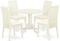 East West Furniture DLIP5-WHI-C 5 Piece Kitchen Table & Chairs Set Includes a by EastWestFurniture