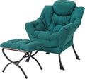 Lazy Chair with Folding Ottoman, Modern Accent Lounge Armchair with Armrests by MBOOYOME