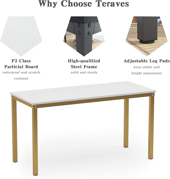 Teraves Computer Desk/Dining Table Office Desk Sturdy Writing Workstation - Image 4