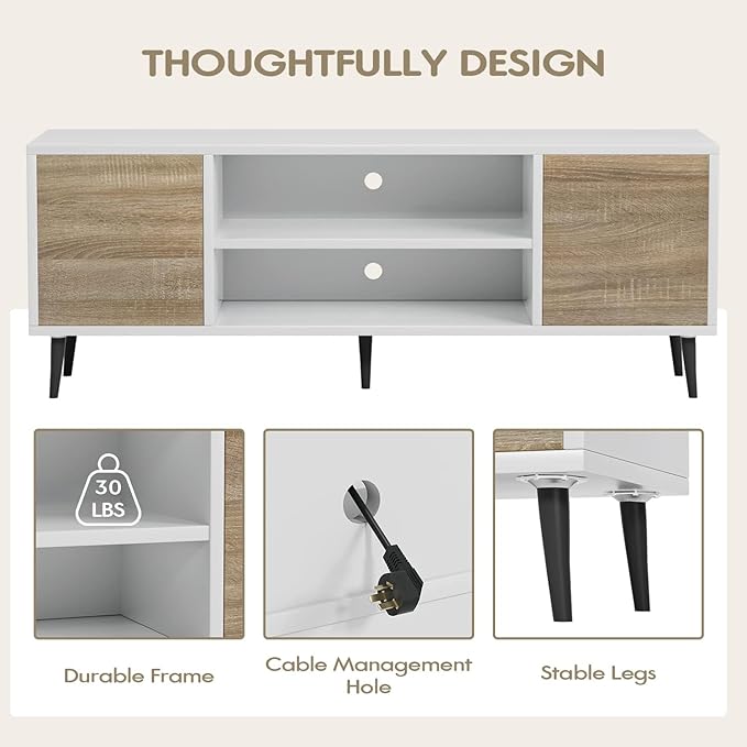 YESHOMY Modern TV Stand for 65" Television, Entertainment Center - Image 5