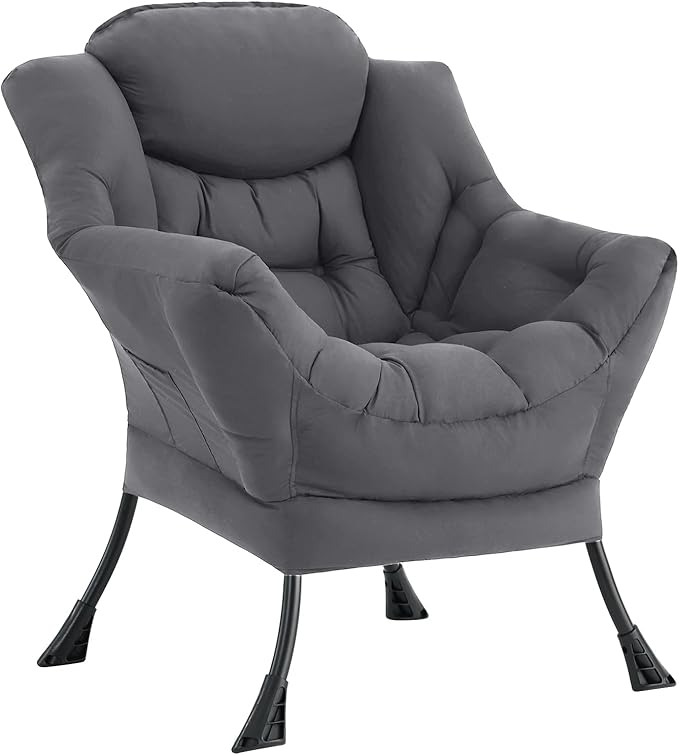 LITA Lazy Chair with Ottoman, Modern Accent Leisure Upholstered Sofa, by LITA