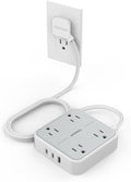 Flat Plug Surge Protector Power Strip, TESSAN 5 ft Ultra Thin Extension Cord by TESSAN