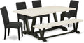 East West Furniture V627DR124-6 6 Piece Dinette Set Contains a Rectangle Dining by EastWestFurniture