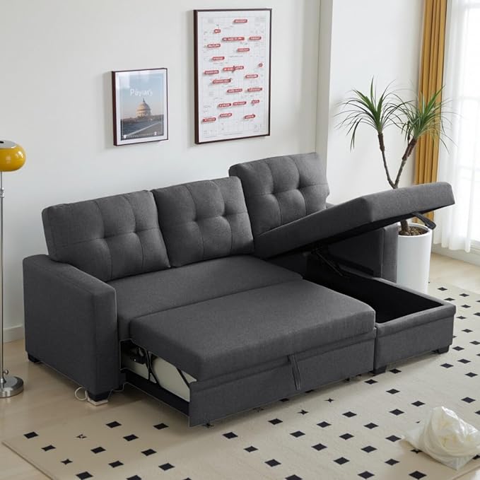L-Shape Sofa Bed, Pull Out Sleeper Sofa by ChicFurnit