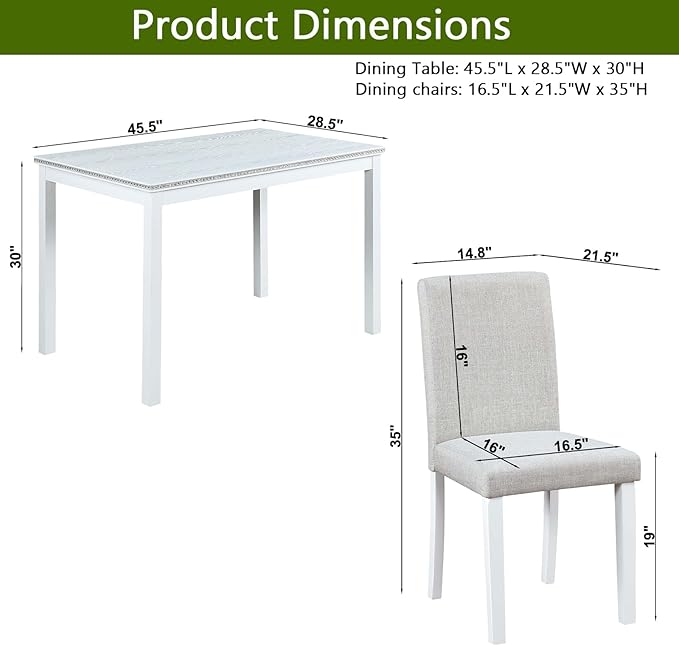 Ball & Cast 5 Piece Dining Table Set, Kitchen Table Set - Image 3