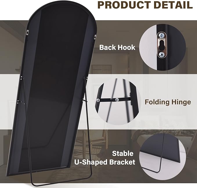 86"x40" Arched Full Length Mirror Floor Mirrors - Image 5