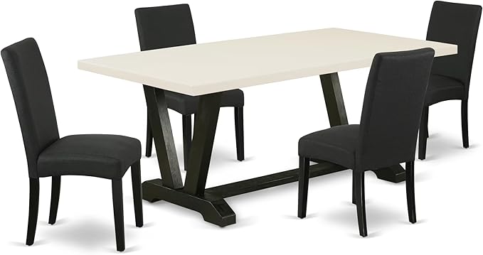 East West Furniture V627DR124-5 5 Piece Dining Room Table Set Includes a by EastWestFurniture