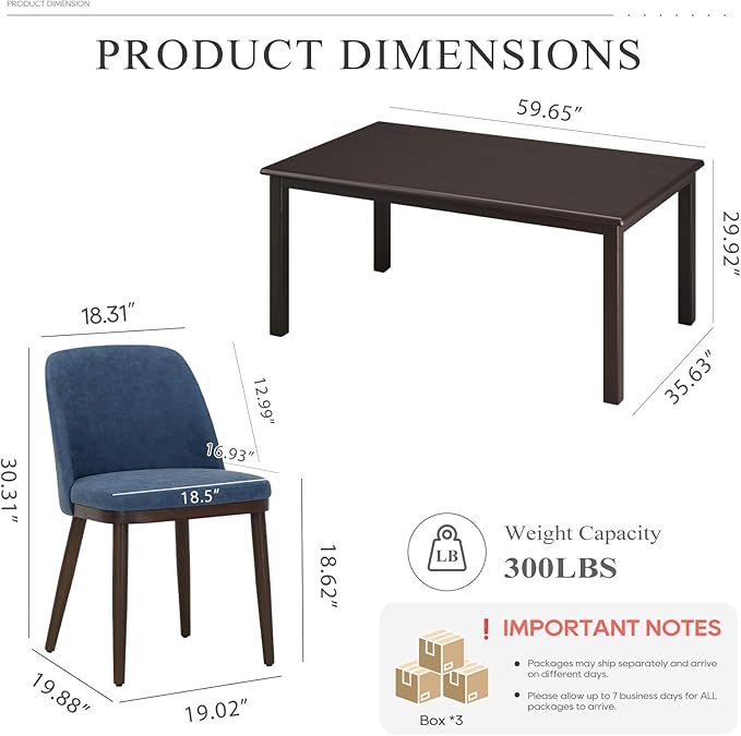 COLAMY 60 Inch Rectangular Kitchen Dining Table - Image 6