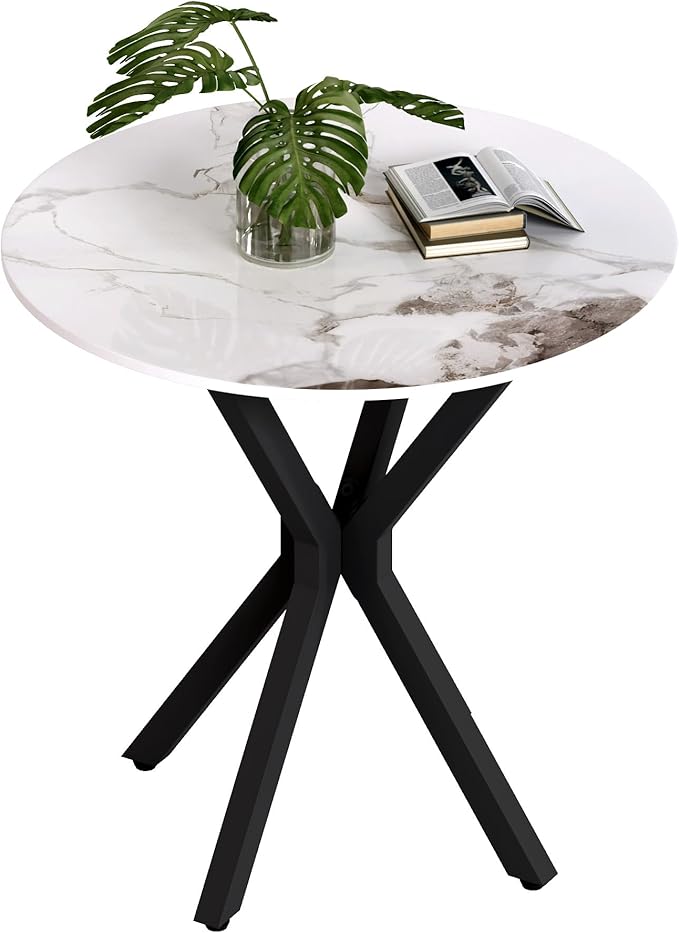 Round Side Table Set of 1, Modern Stylish End Table by Goldfan
