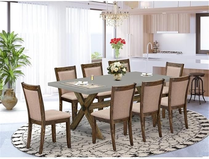 East West Furniture X797MZ716-9 9 Piece Kitchen Table Set Includes a Rectangle - Image 2
