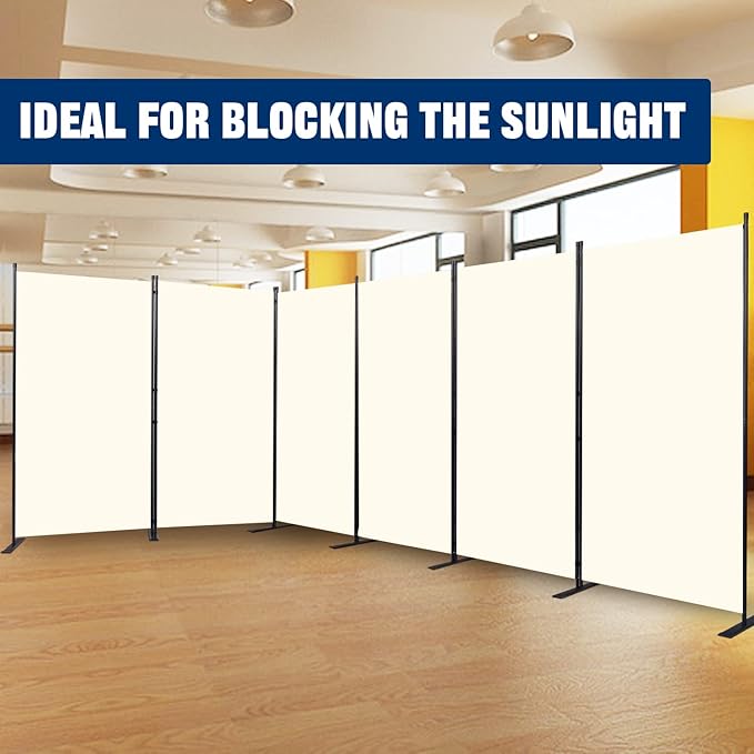 Room Divider 6FT Portable Room Dividers and Folding Privacy Screens, 6 Panel - Image 7