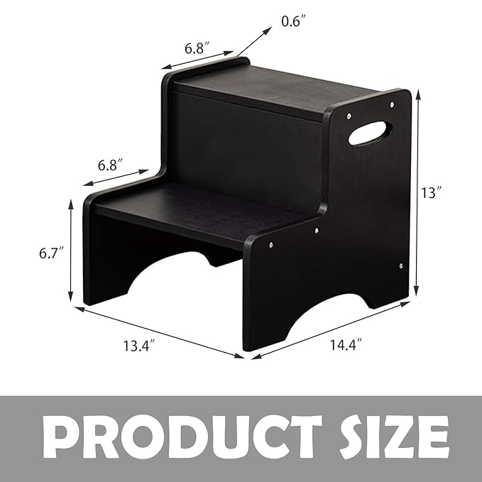 WOOD CITY Step Stool for Kids, Wooden Toddler Step Stool - Image 6