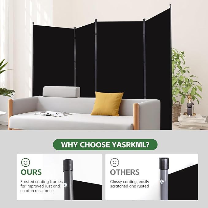 YASRKML Room Divider Folding Privacy Screens, Portable Room Divider Panel 4 - Image 2