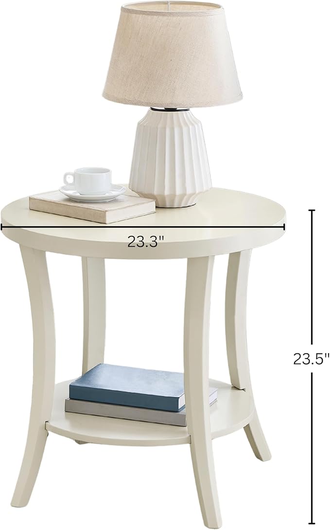Roundhill Furniture Perth Contemporary Round End Table - Image 2