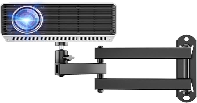 WALI Foldable Projector Wall Mount Universal Adjustable Wall Projector Mount by WALI