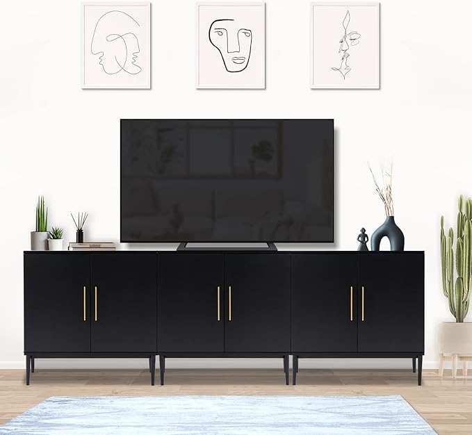 Modern Storage Cabinet, Free Standing Buffet Cabinet, Wood Accent Furniture - Image 6