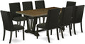 East West Furniture V677FL624-9 9 Piece Kitchen Table Set Includes a Rectangle by EastWestFurniture