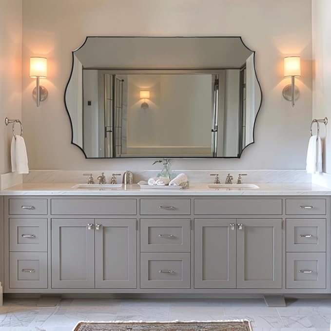 ANDY STAR 30x48 Inch Large Chrome Mirror, Polished Chrome Bathroom Mirror - Image 7
