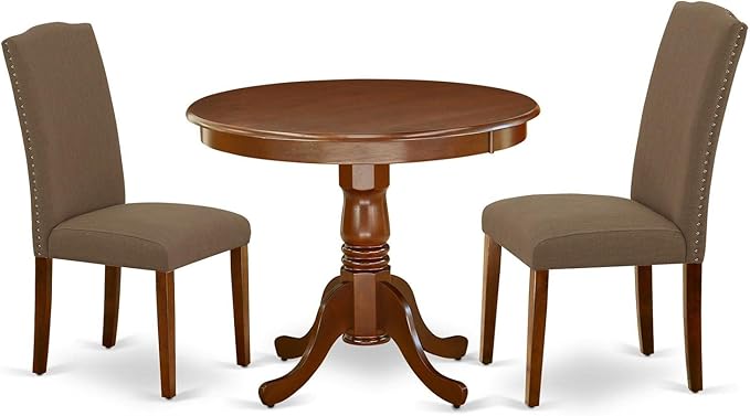 East West Furniture ANEN3-MAH-18 3 Piece Dining Room Furniture Set Contains a by EastWestFurniture