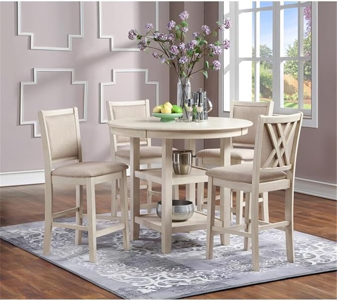 New Classic Furniture Amy 5-Piece Counter Dining Table Set - Image 2